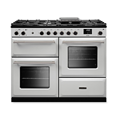 Rangemaster Aura 110cm Dual Fuel White - Brushed Nickel