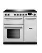 Rangemaster Aura 90cm Induction White (Paint) - Brushed Nickel