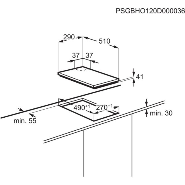 AEG HGX3220SM 30cm domino 2 gas burners.