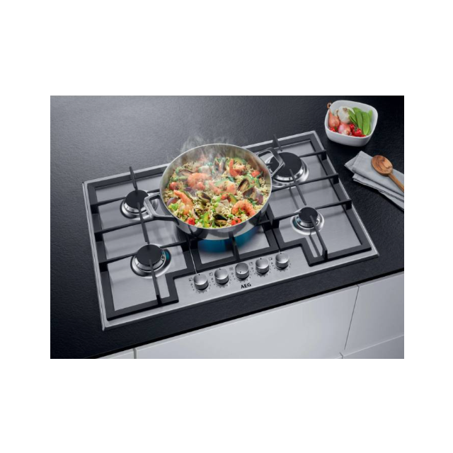 AEG HGX75400SM 75cm wide 5 burner gas hob