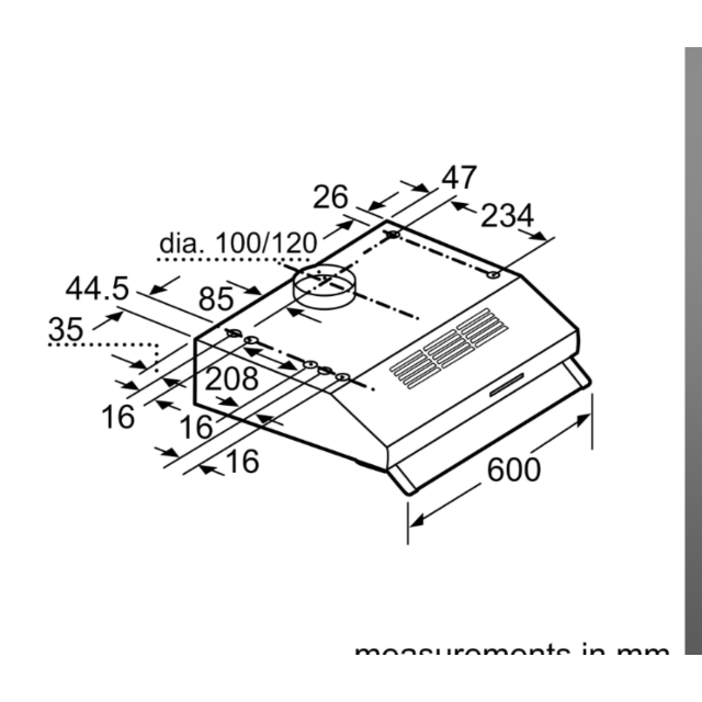 Bosch DUL63CC50B 60cm under-cabinet extractor