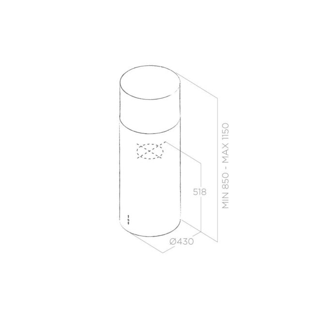 Elica TUBE-PRO-ISL-BL Tube island pro black 430mm x