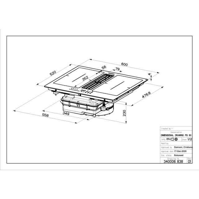 Faber Galileo Smart 60, 60cm Venting Induction Hob