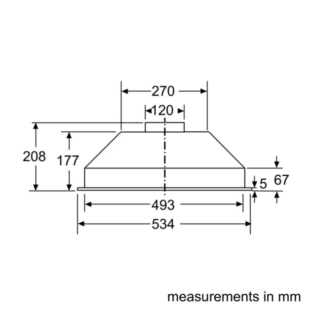Neff D51NAA1C0B 53cm Integrated Extractor