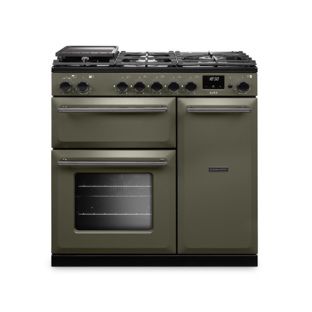 Rangemaster Aura 90cm Dual Fuel Riverbed - Onyx