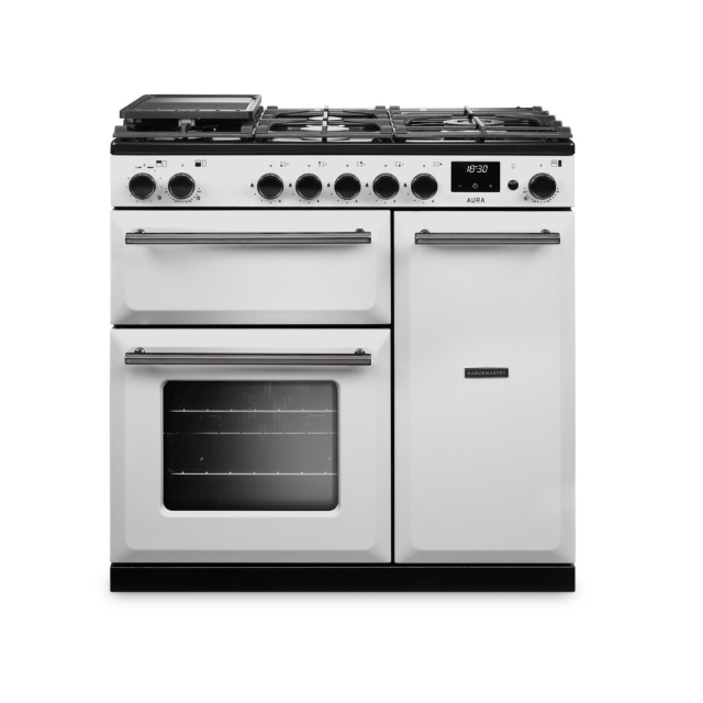 Rangemaster Aura 90cm Dual Fuel White - Onyx